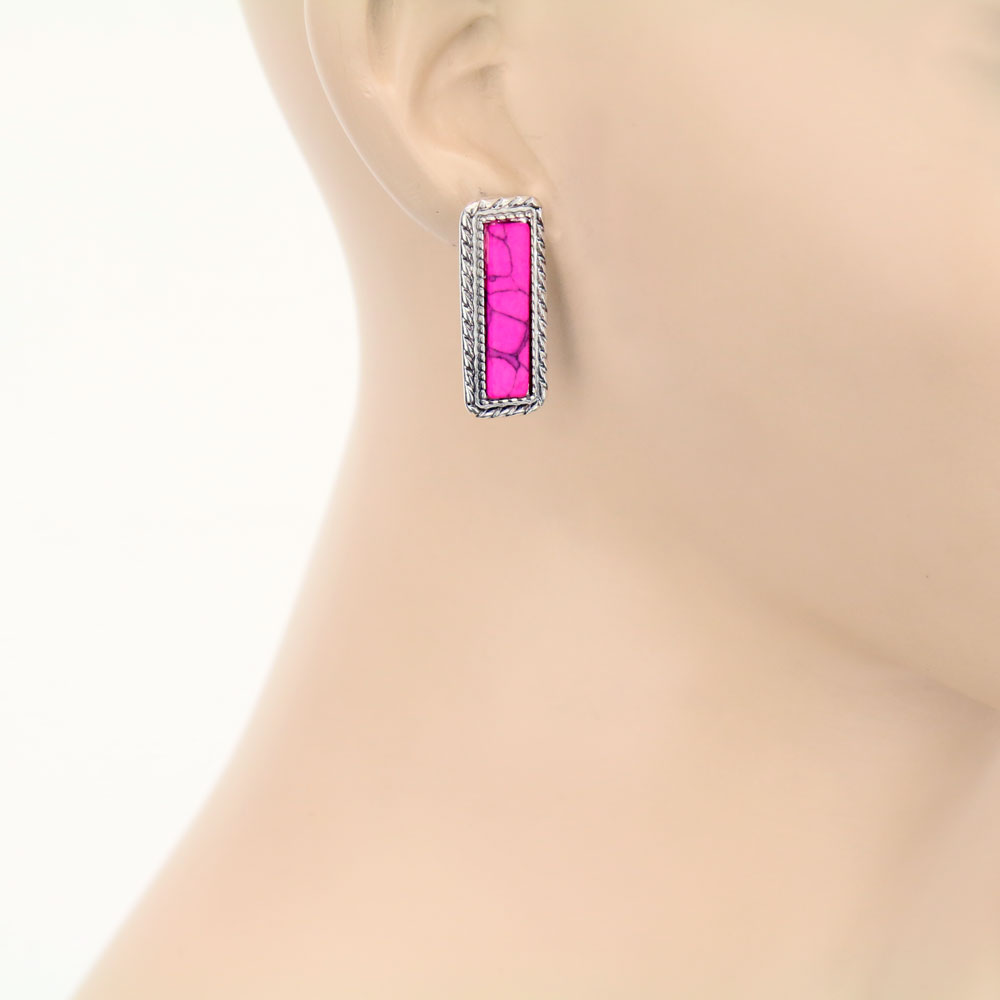 Western Stone Stud Earrings - Image 2