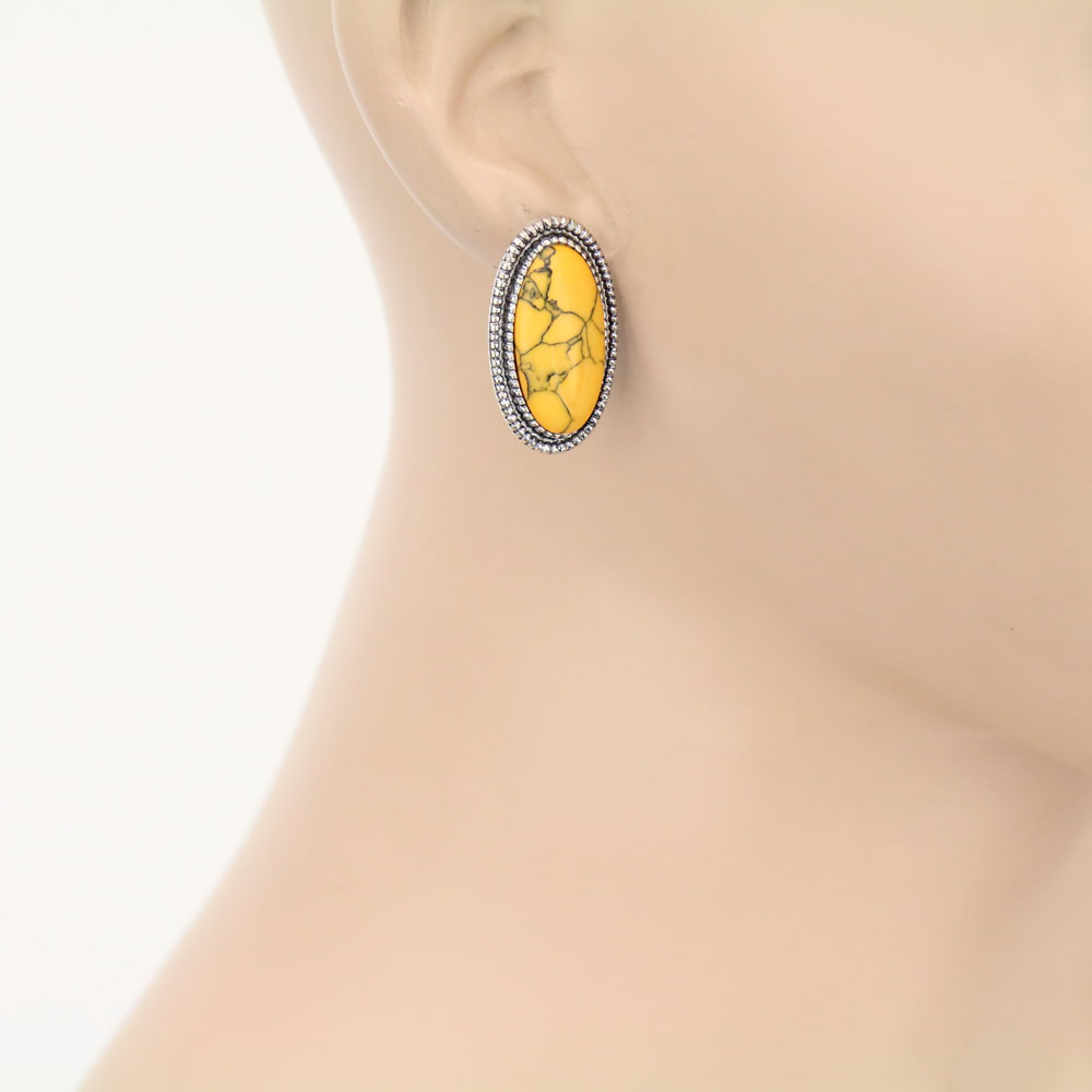 Western Stone Stud Earrings - Image 2