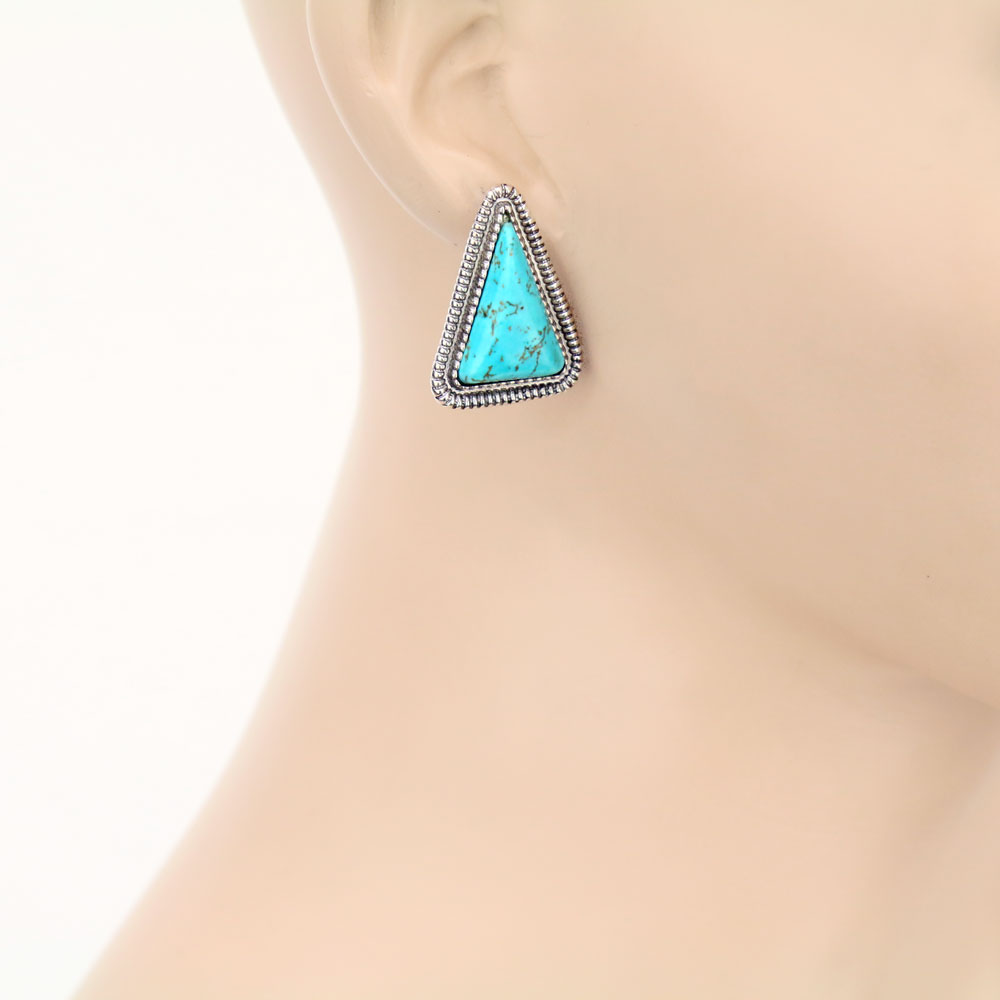 Western Stone Stud Earrings - Image 2