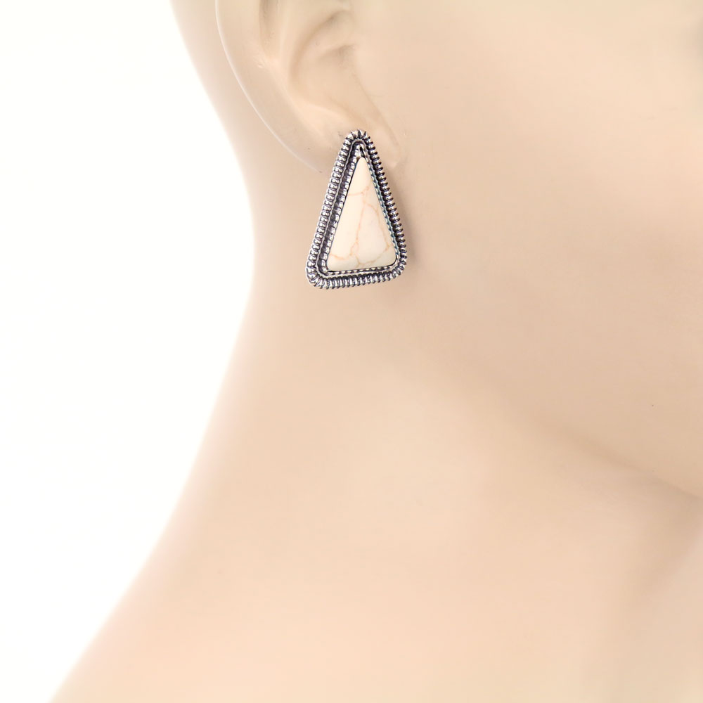Western Stone Stud Earrings - Image 2