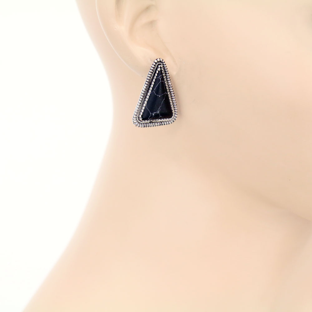Western Stone Stud Earrings - Image 2