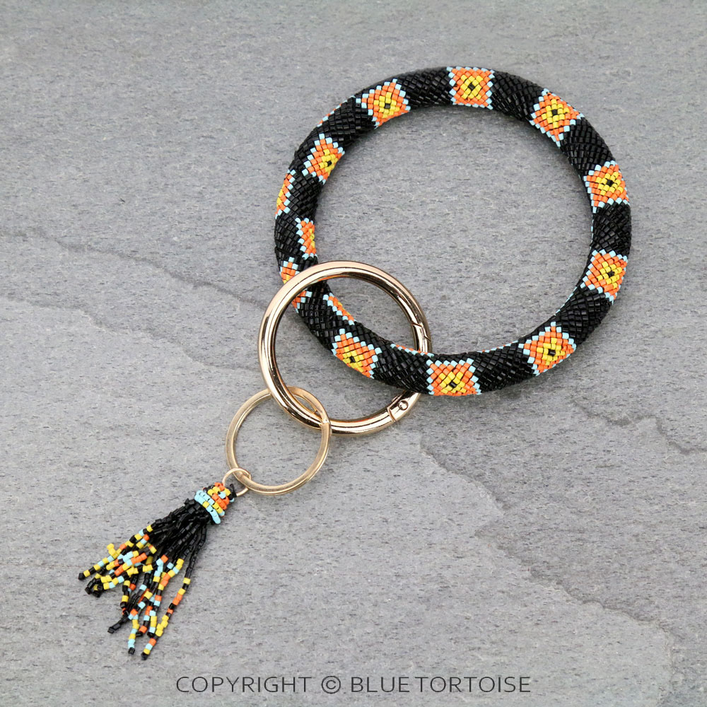 Seed Bead Bangle Key Ring/Bracelet