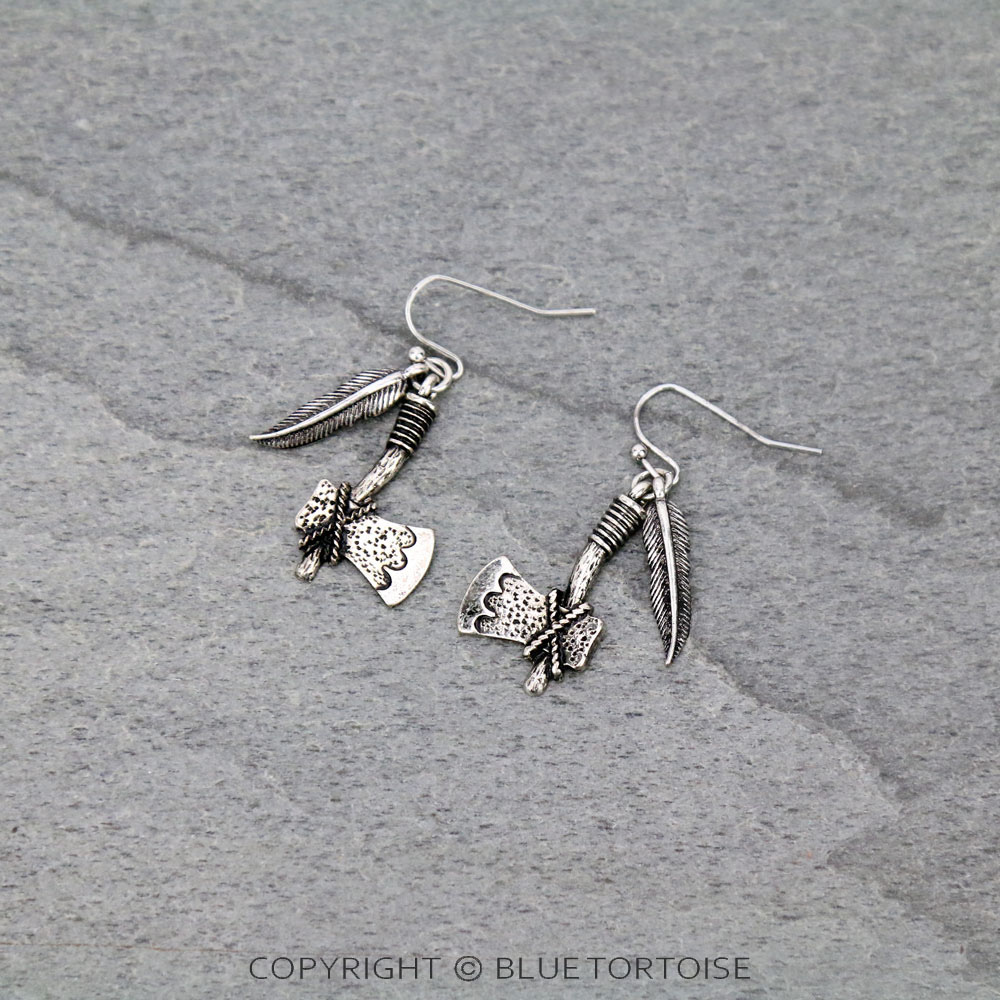 Western Tomahawk Dangle Earrings