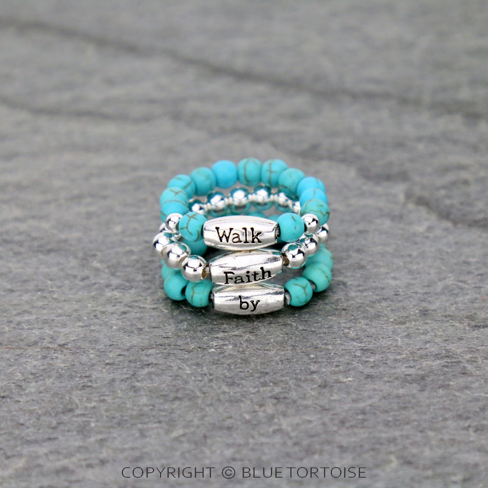 "Walk by Faith" Gemstone Stackable Rings
