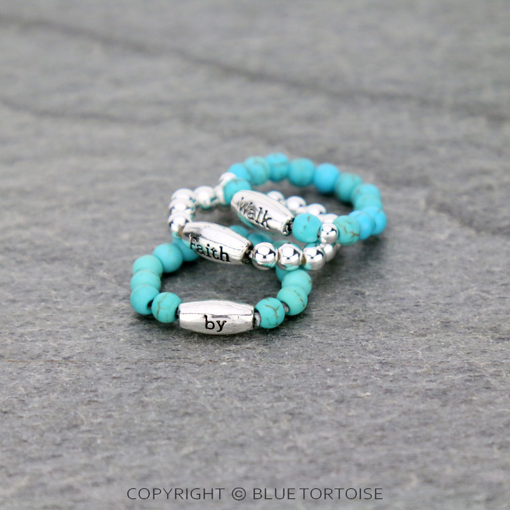 "Walk by Faith" Gemstone Stackable Rings - Image 2