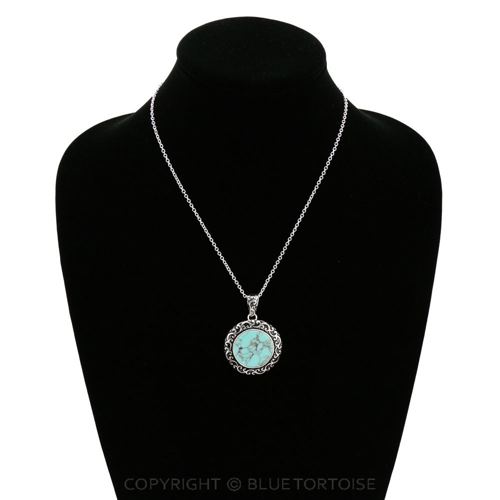 Round Designer Texture Necklace - Image 2