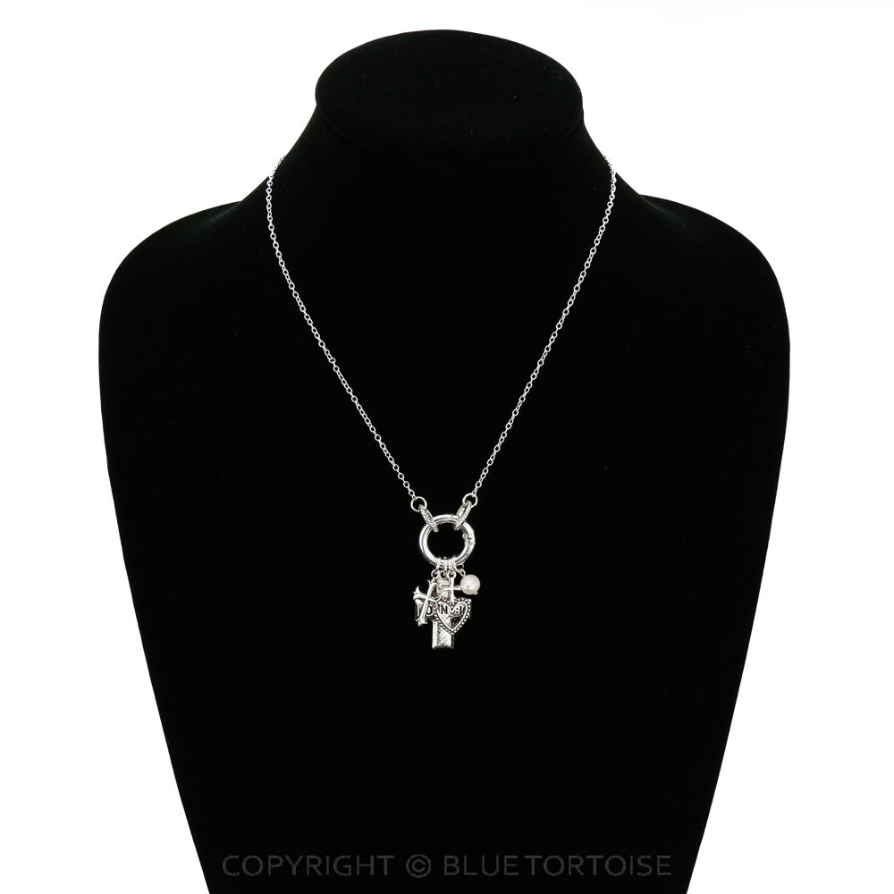 Customizable "John 3:16" Cluster Charm Pendant Necklace - Image 2