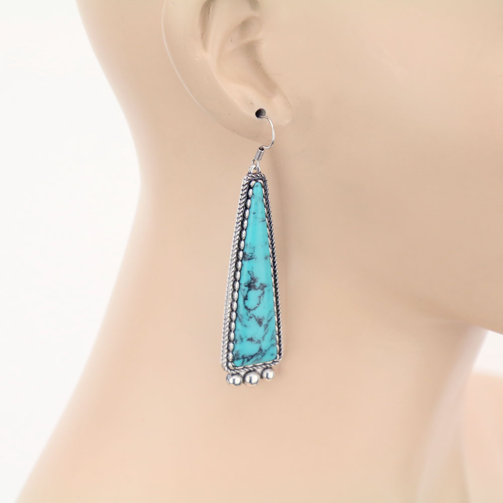 Western Stone Dangle Earrings - Image 2
