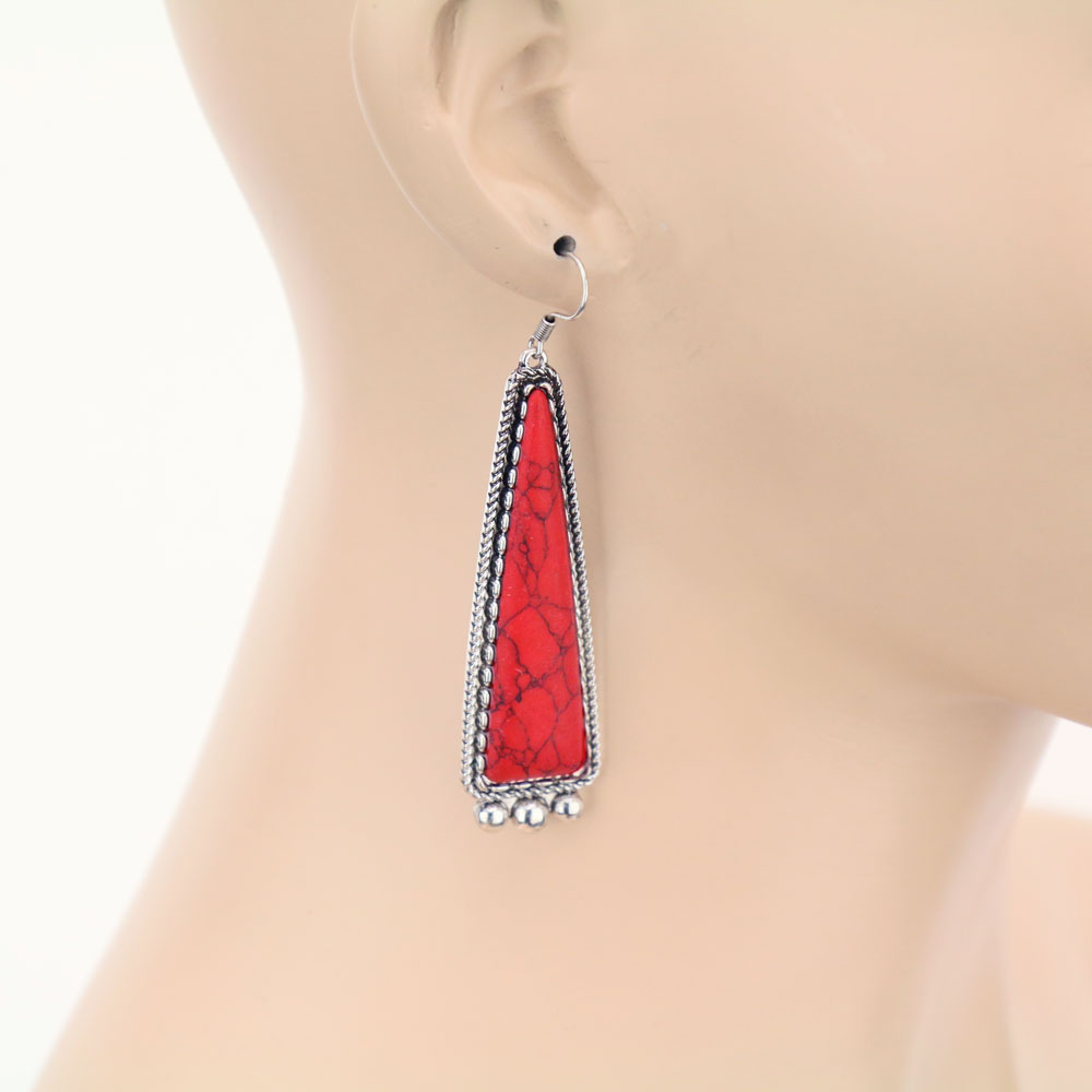 Western Stone Dangle Earrings - Image 2