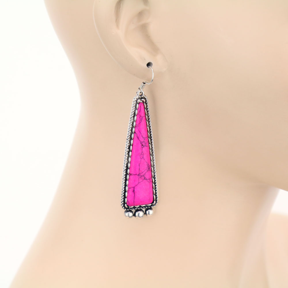 Western Stone Dangle Earrings - Image 2