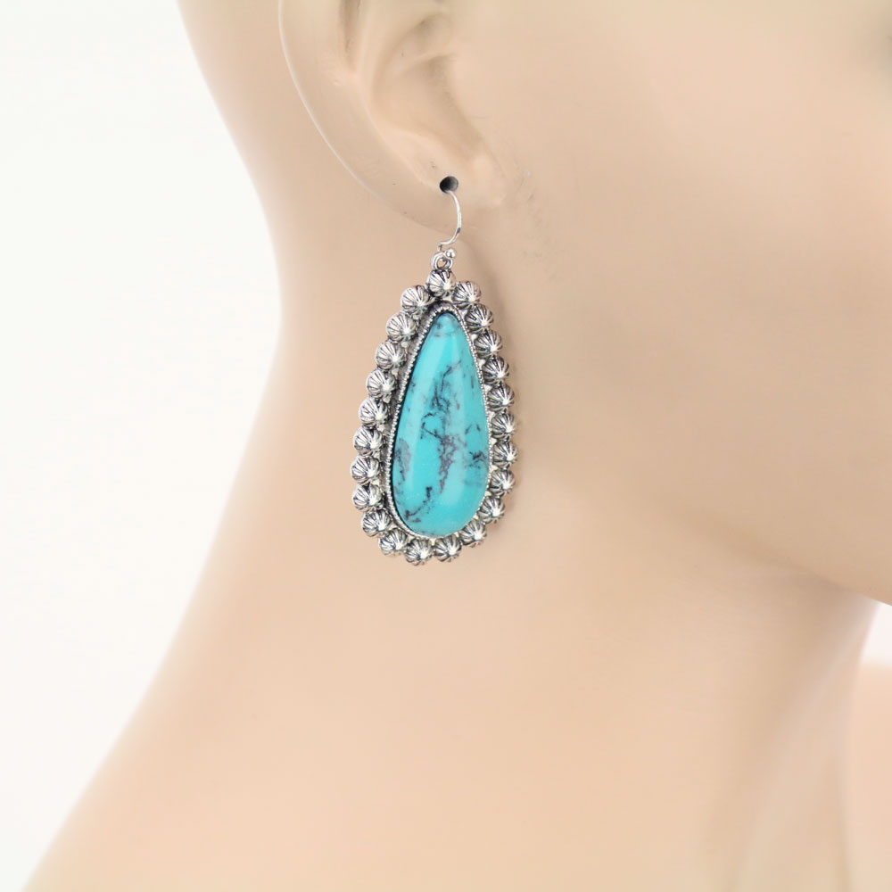 Western Stone Dangle Earrings - Image 2
