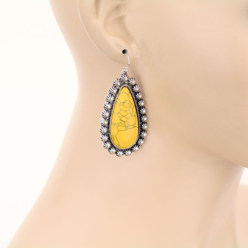 Western Stone Dangle Earrings - Image 2