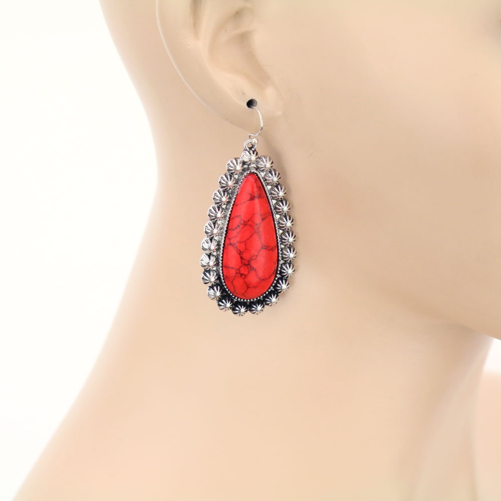 Western Stone Dangle Earrings - Image 2