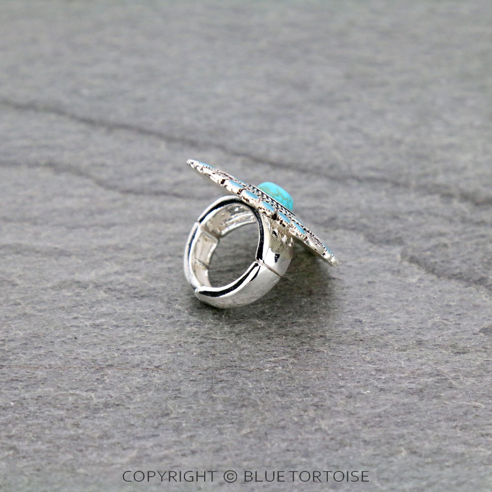 Western Epoxy Concho Stretch Ring - Image 3