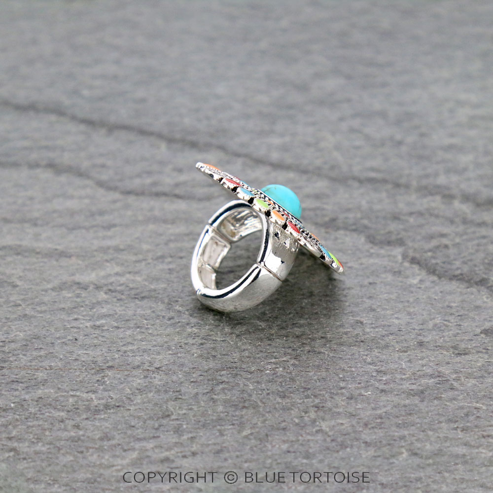 Western Epoxy Concho Stretch Ring - Image 3