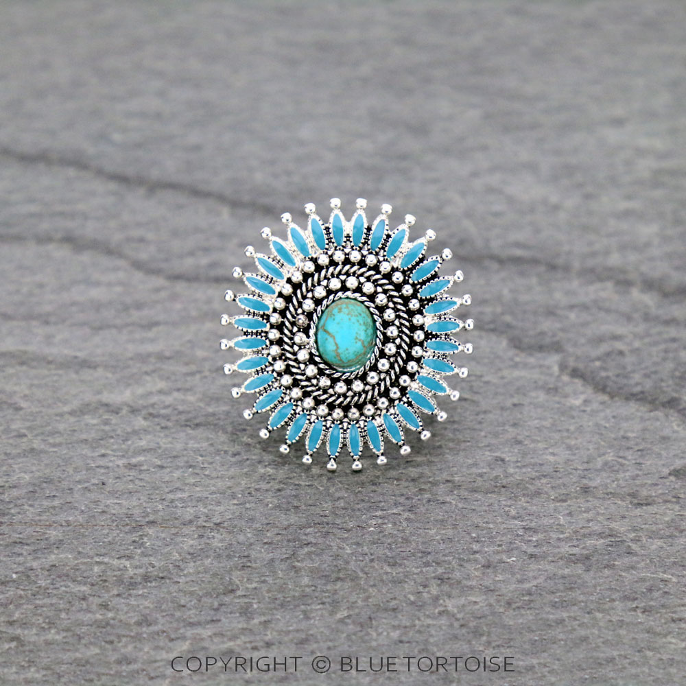 Western Epoxy Concho Stretch Ring