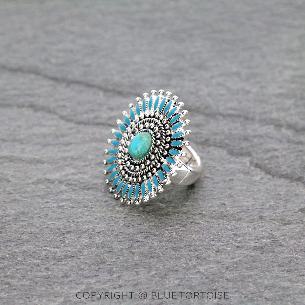 Western Epoxy Concho Stretch Ring - Image 2