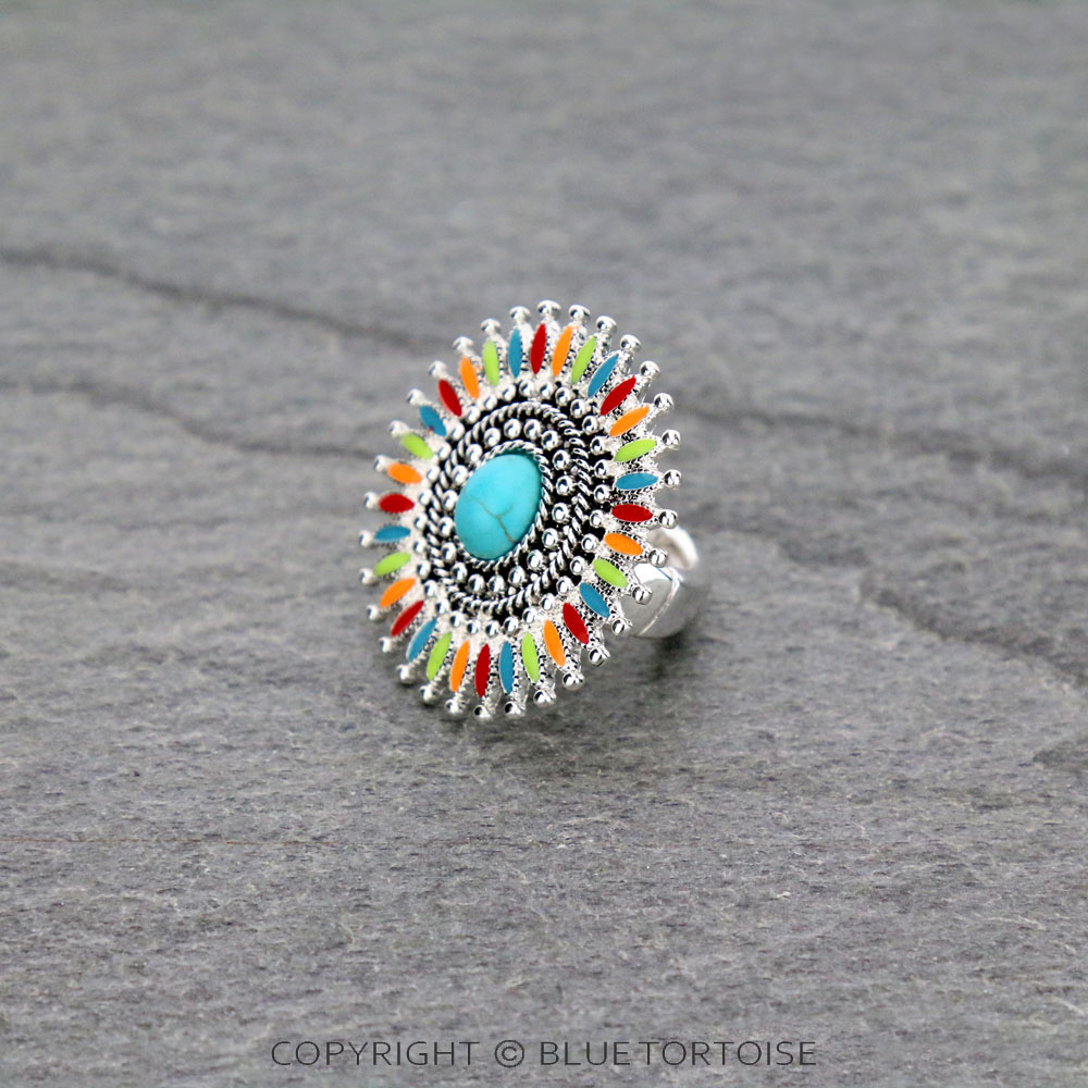 Western Epoxy Concho Stretch Ring - Image 2