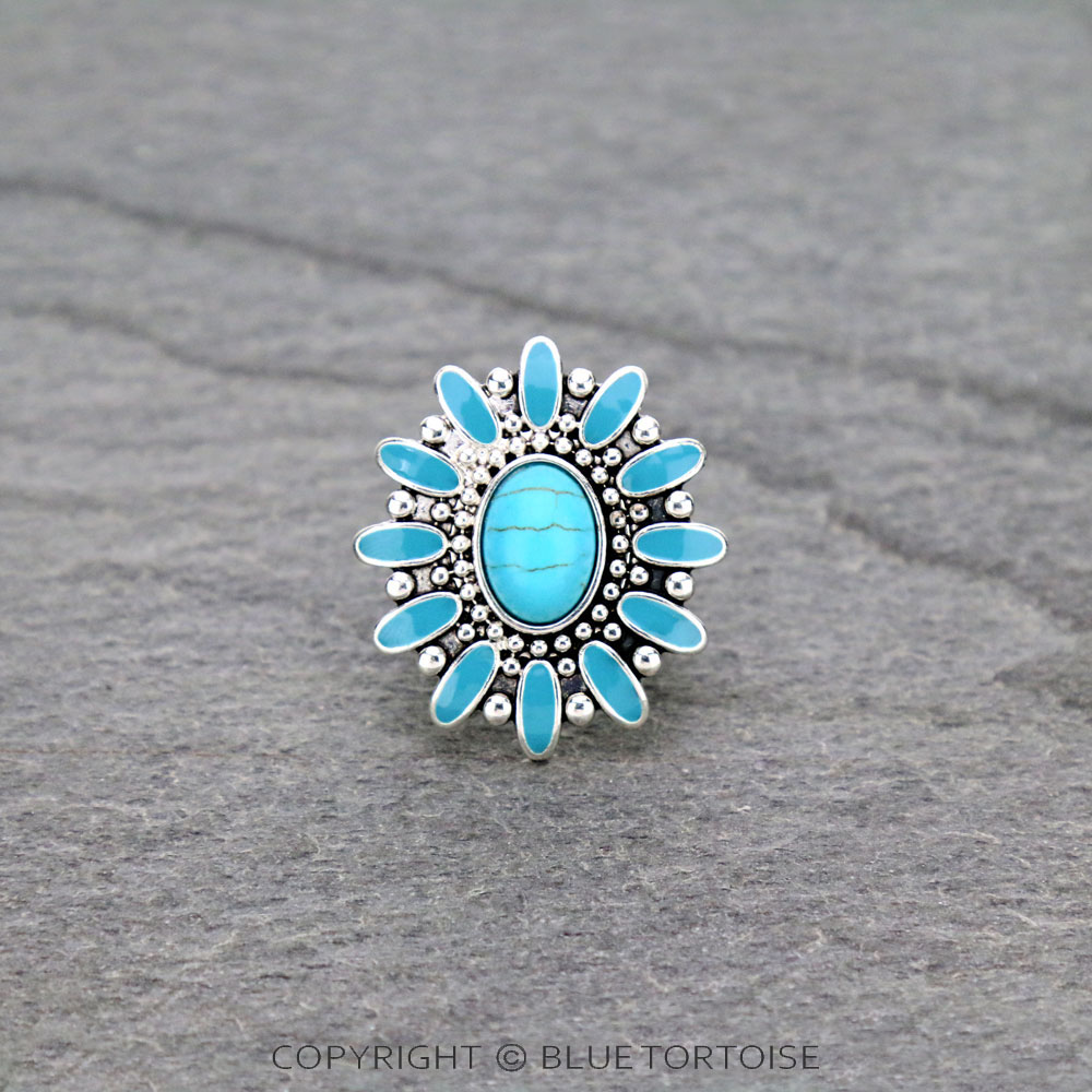 Western Epoxy Concho Stretch Ring