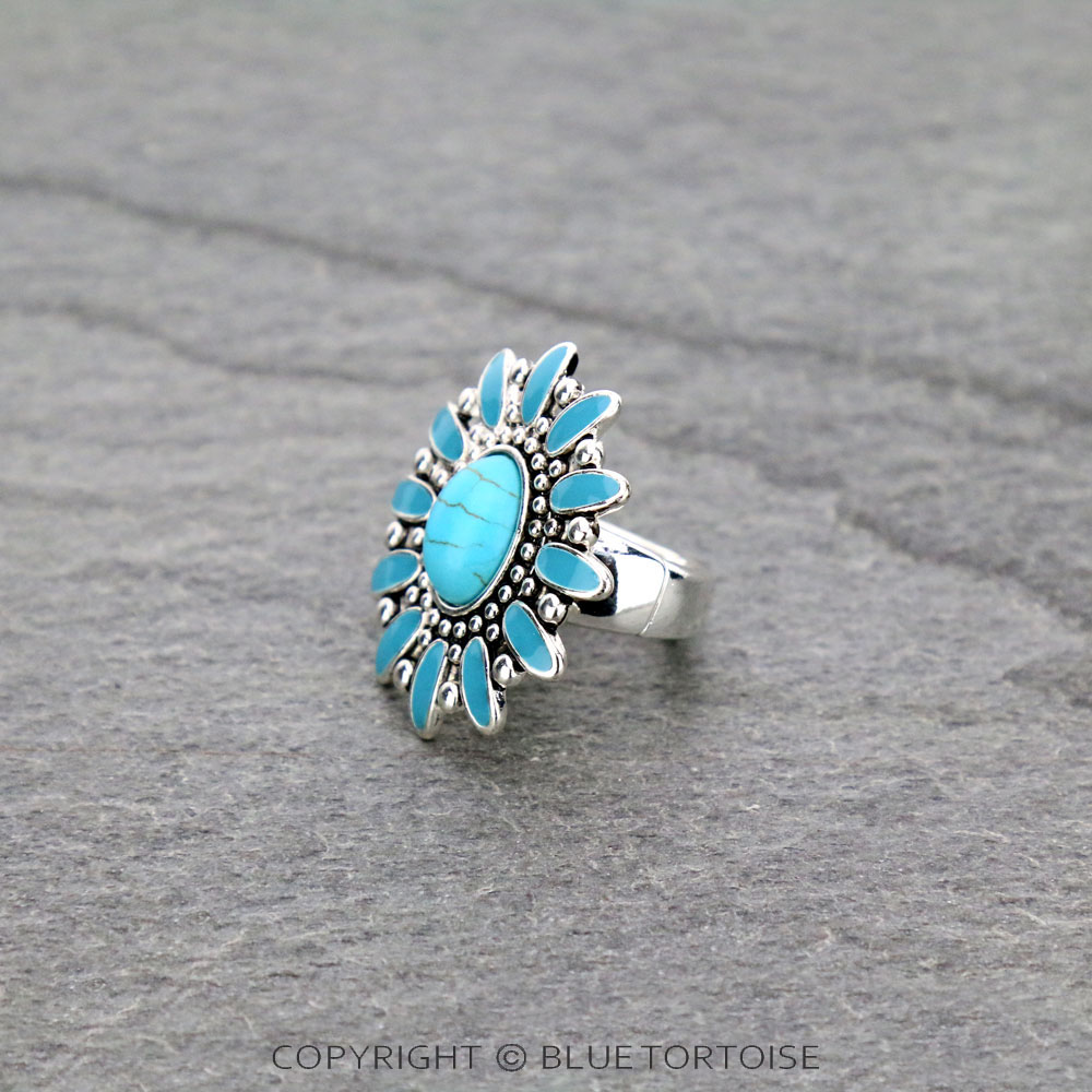 Western Epoxy Concho Stretch Ring - Image 2