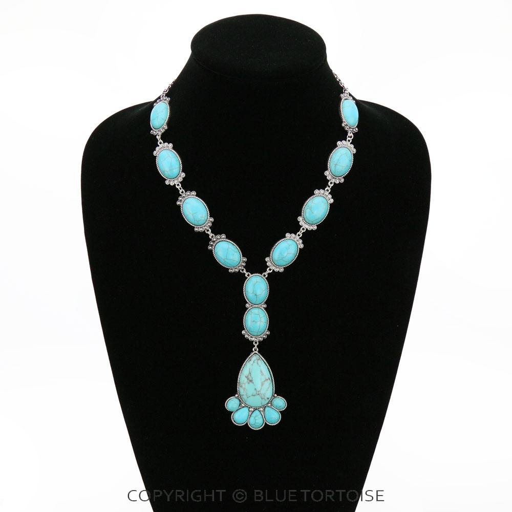 Western Cabochon Stone Y Necklace - Image 2