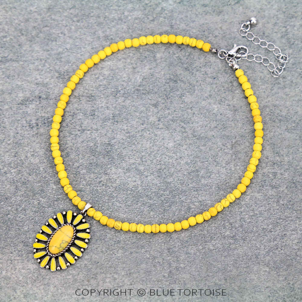 4mm Bead with Concho Pendant Choker