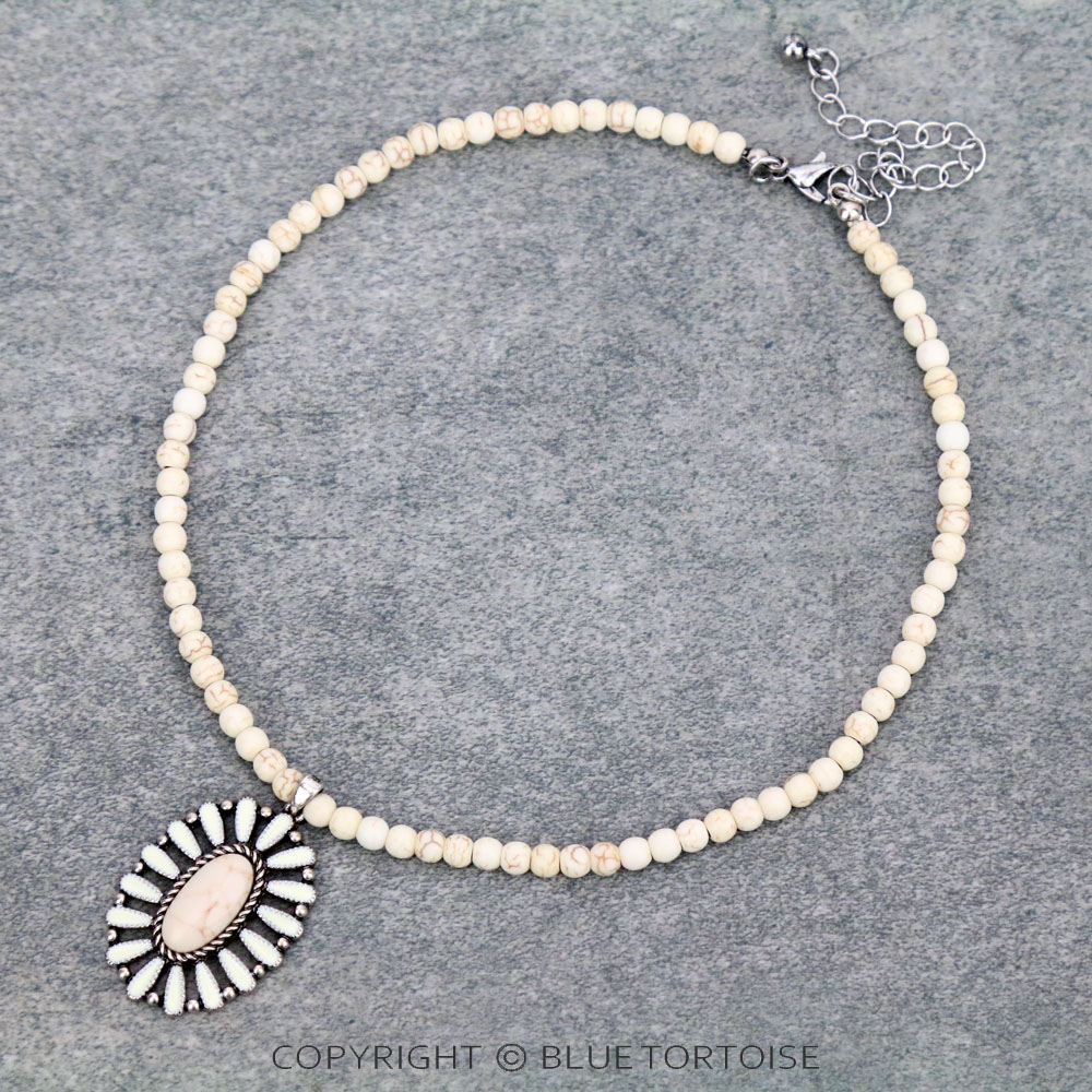 4mm Bead with Concho Pendant Choker