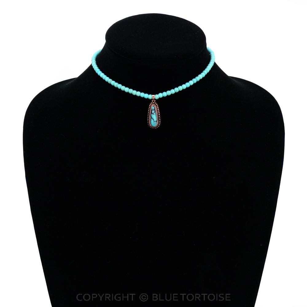 4mm Bead with Teardrop Pendant Choker - Image 2