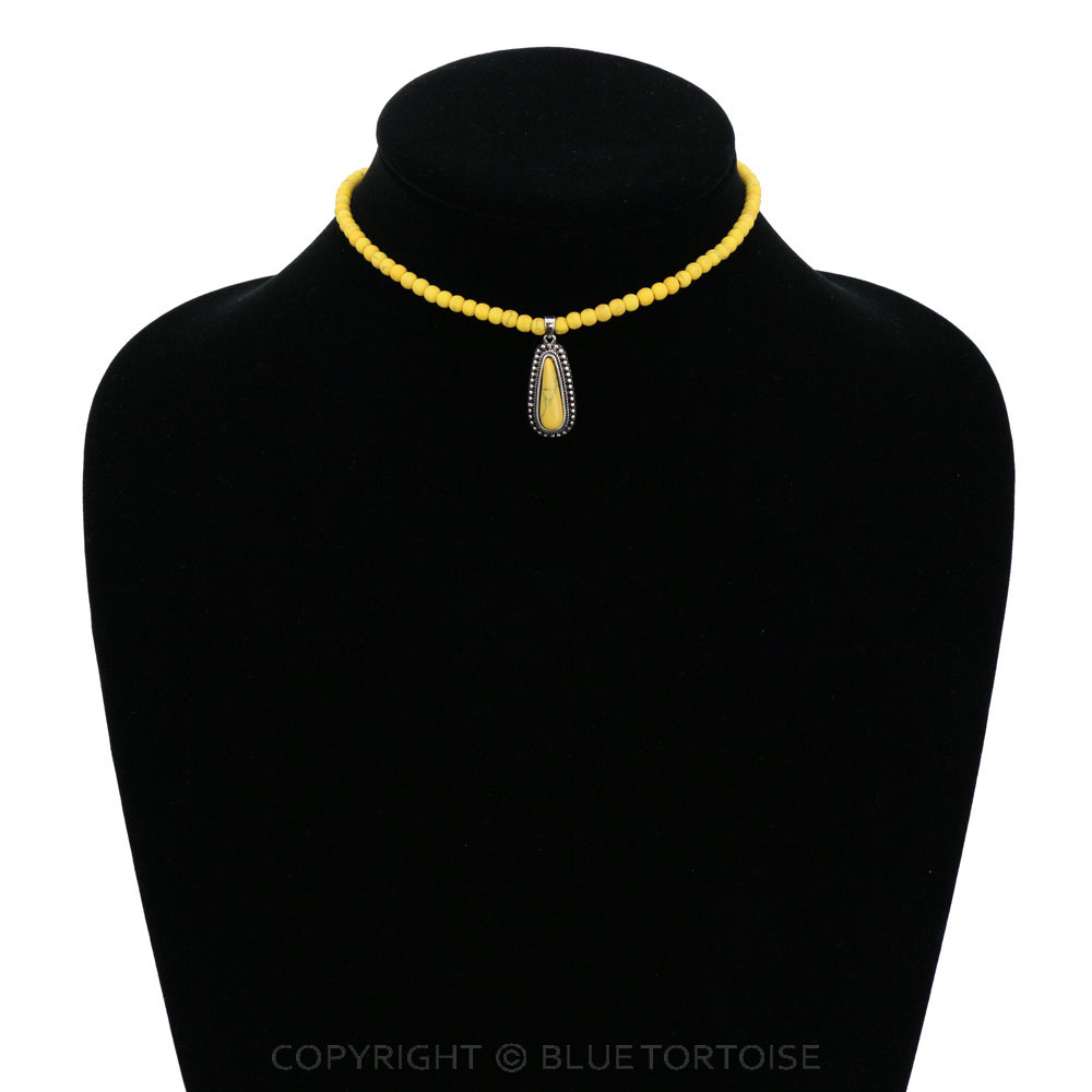 4mm Bead with Teardrop Pendant Choker - Image 2