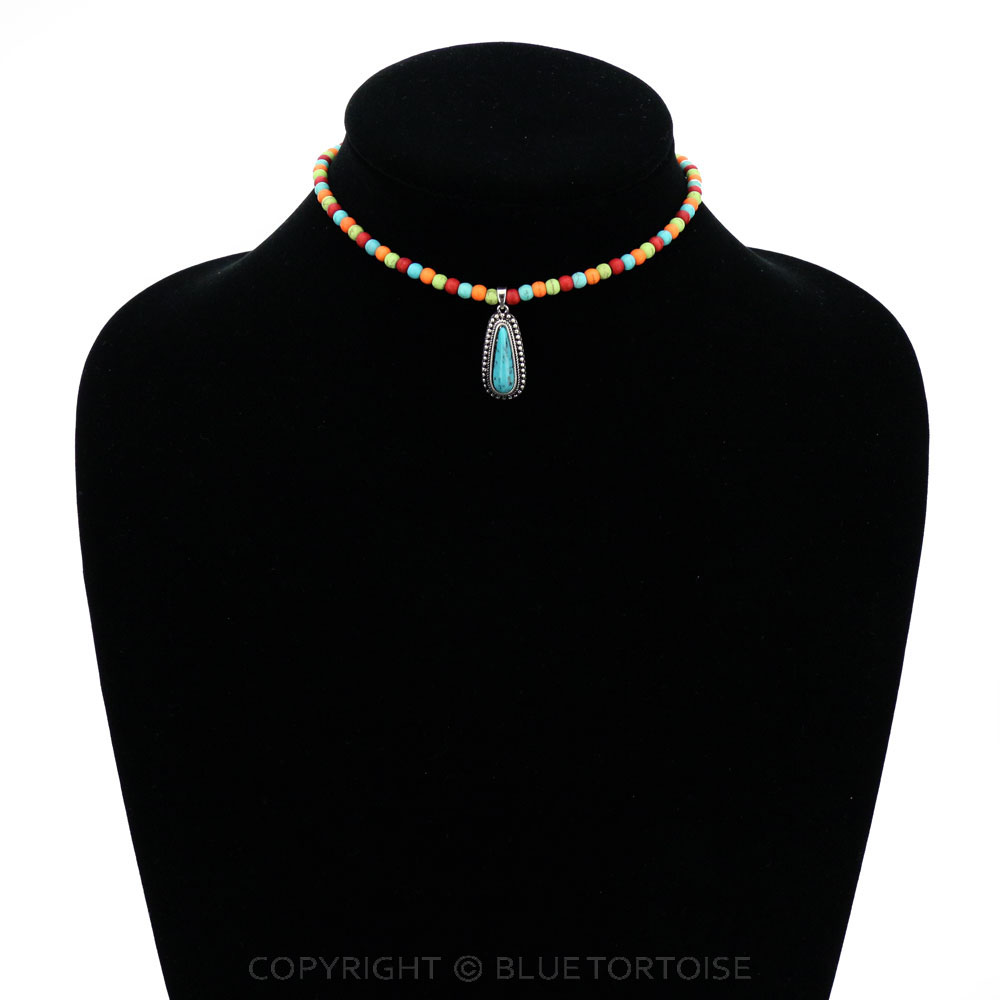 4mm Bead with Teardrop Pendant Choker - Image 2