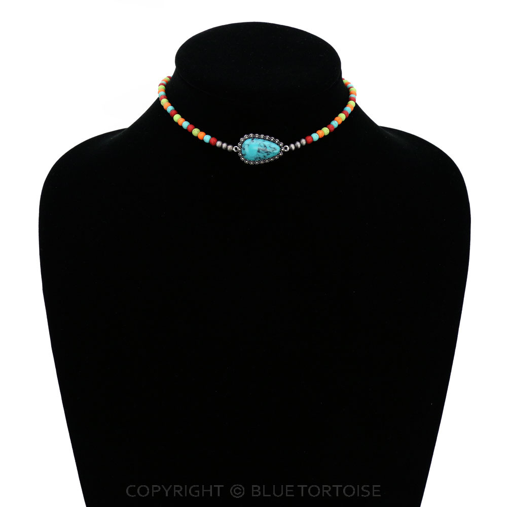 4mm Bead with Teardrop Stone Choker - Image 2