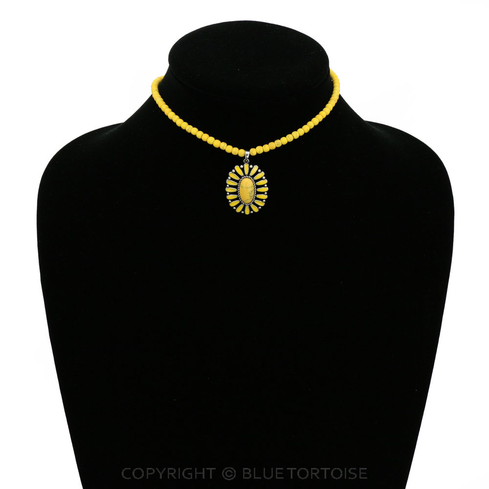 4mm Bead with Concho Pendant Choker - Image 2