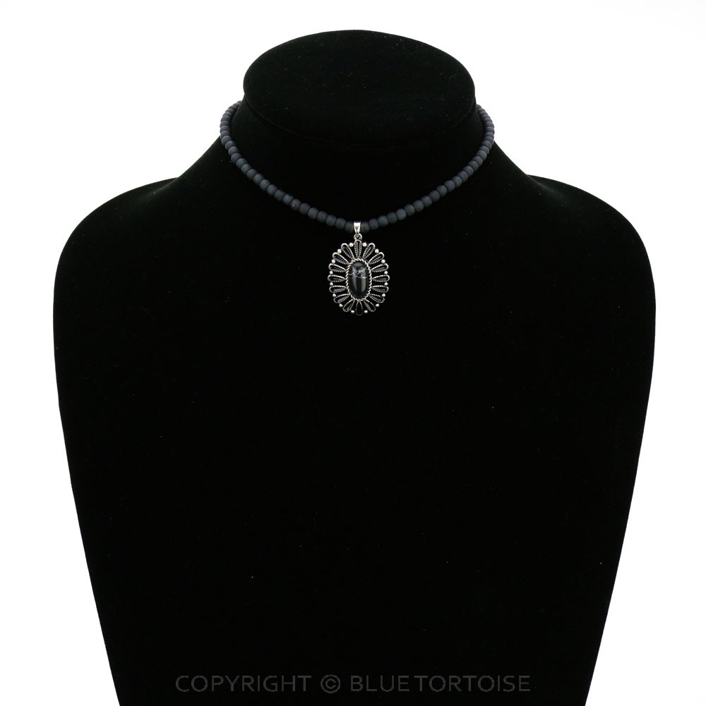 4mm Bead with Concho Pendant Choker - Image 2