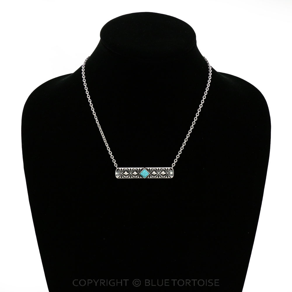 Western Semi Stone Bar Necklace - Image 2
