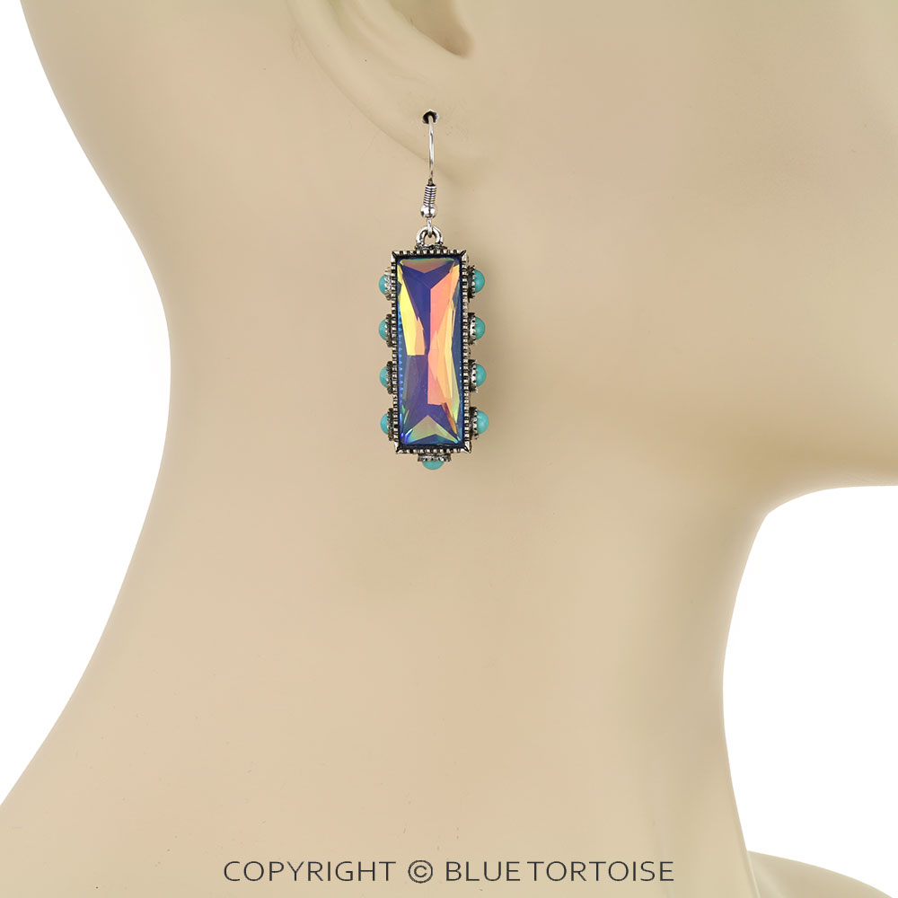 Bar Stone Dangle Earrings - Image 2