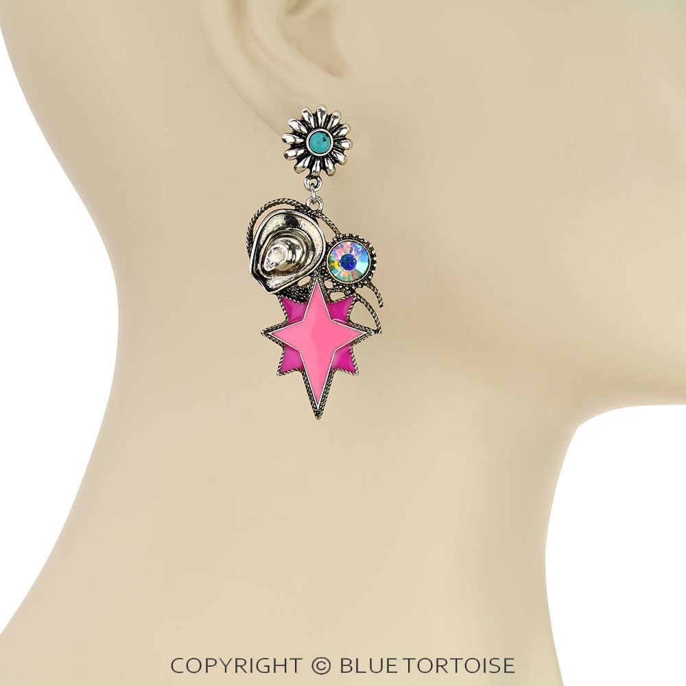 Western Design Concho Stud Earrings - Image 2