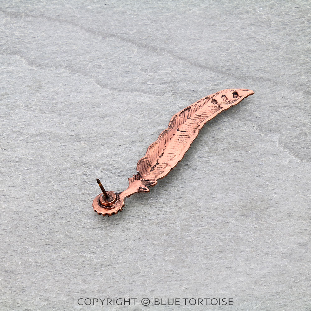 Metal Feather with Stone Hat Pin - Image 3