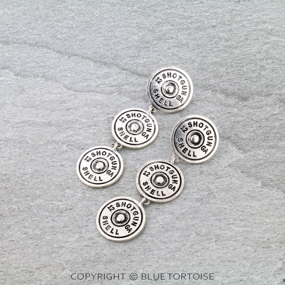 Western Shotgun Shell Dangling Stud Earrings