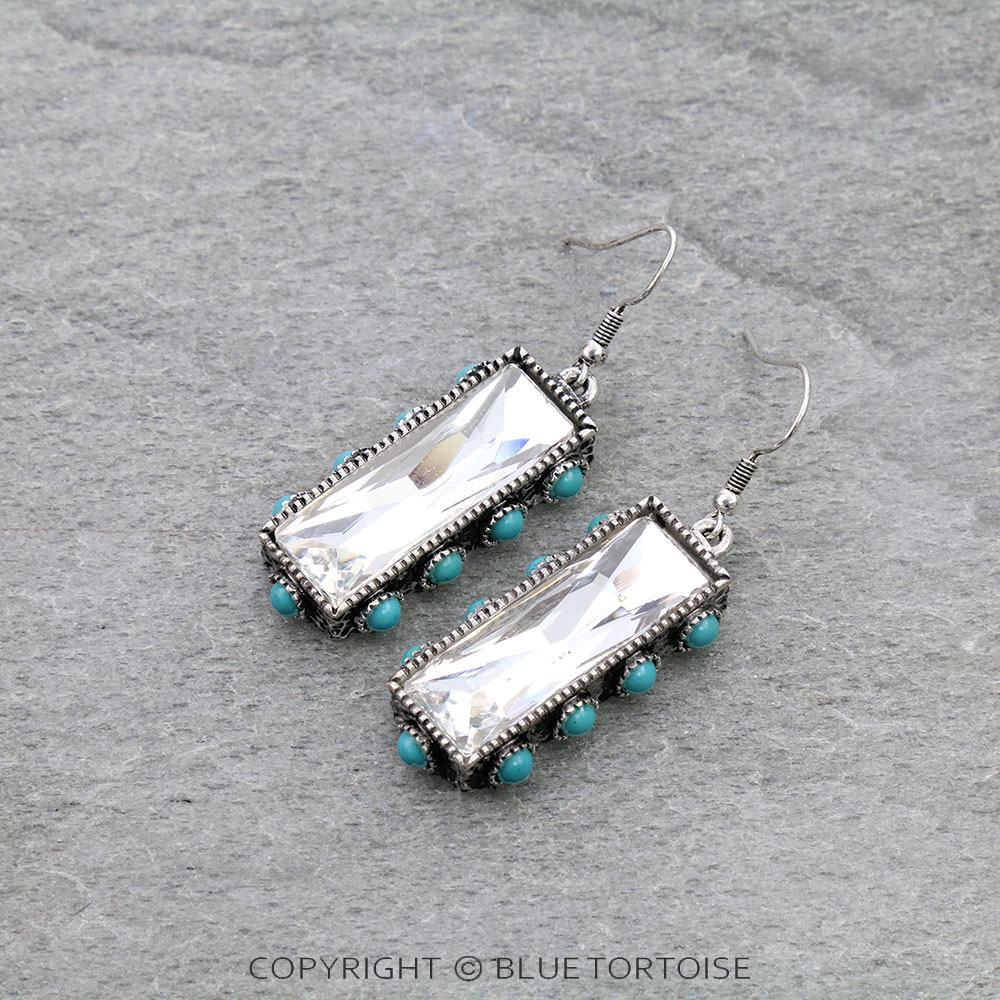 Bar Stone Dangle Earrings