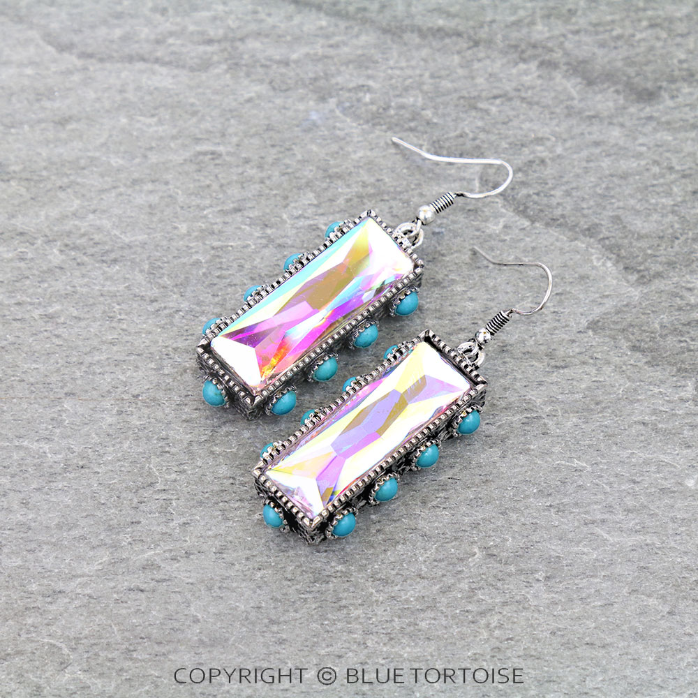 Bar Stone Dangle Earrings