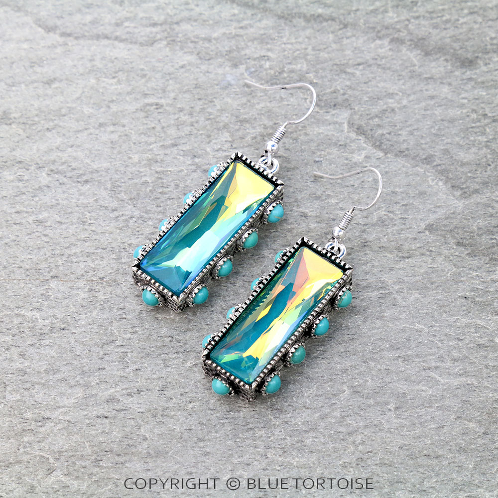 Bar Stone Dangle Earrings