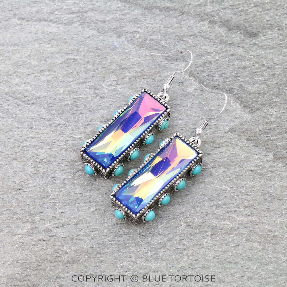 Bar Stone Dangle Earrings