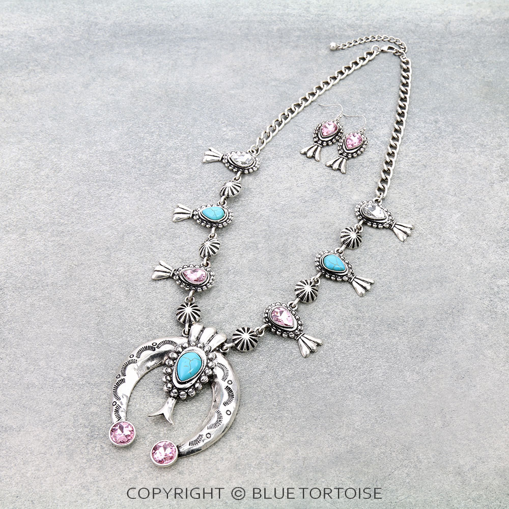 Squash Blossom Stone Necklace Set