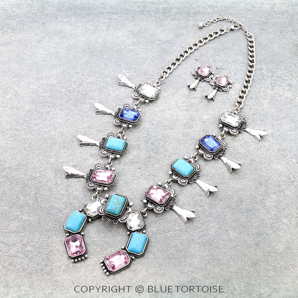 Squash Blossom Stone Necklace Set