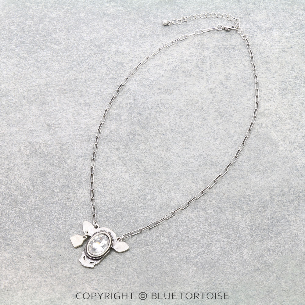 Western Cow Head Stone Necklace