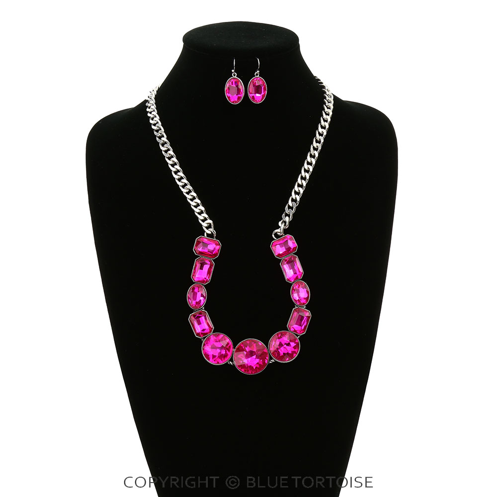 Horseshoe Stone Chain Necklace Set - Image 2