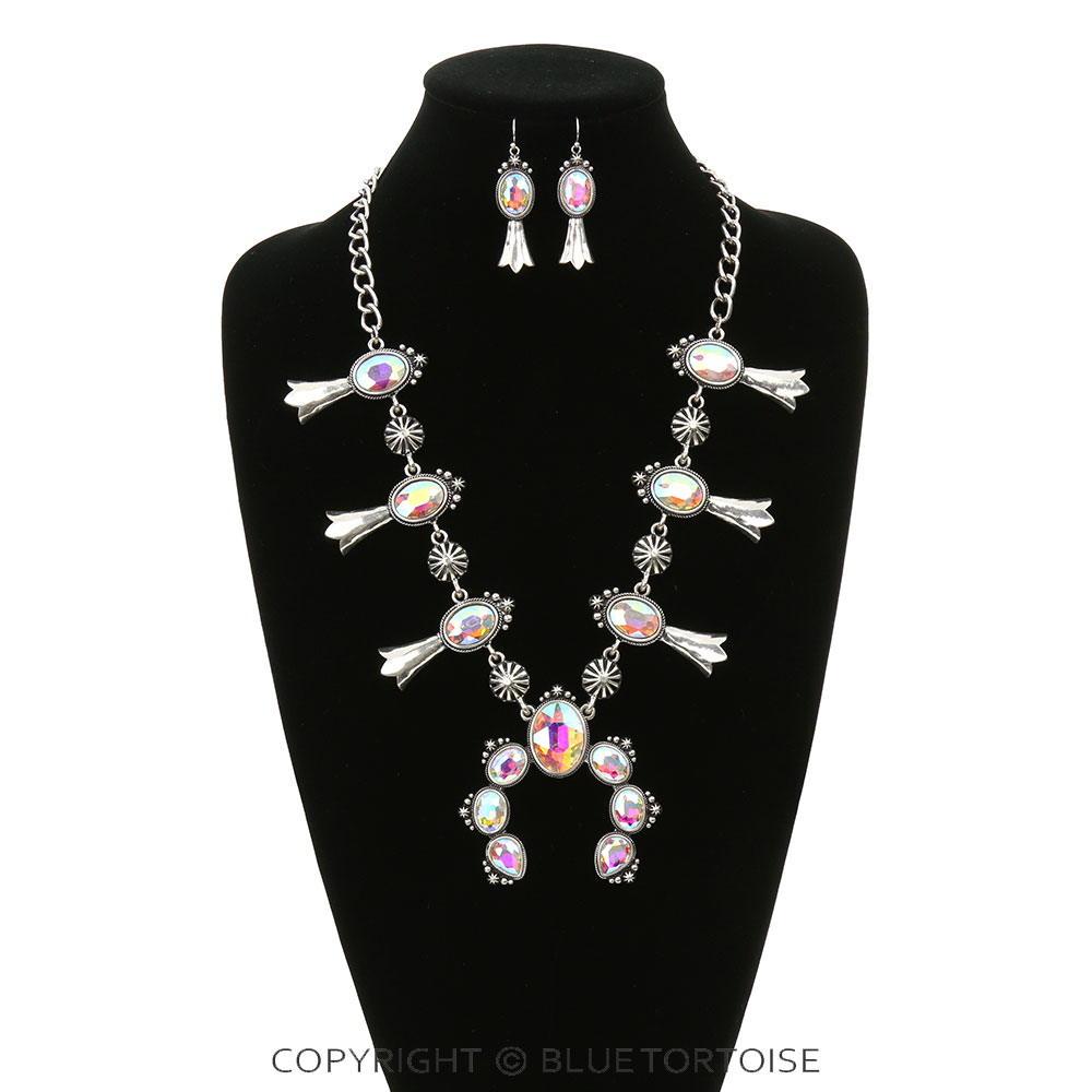 Squash Blossom Stone Necklace Set - Image 2