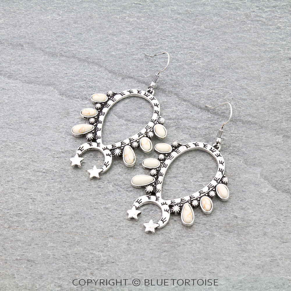 Western Squash Blossom Dangle Earrings