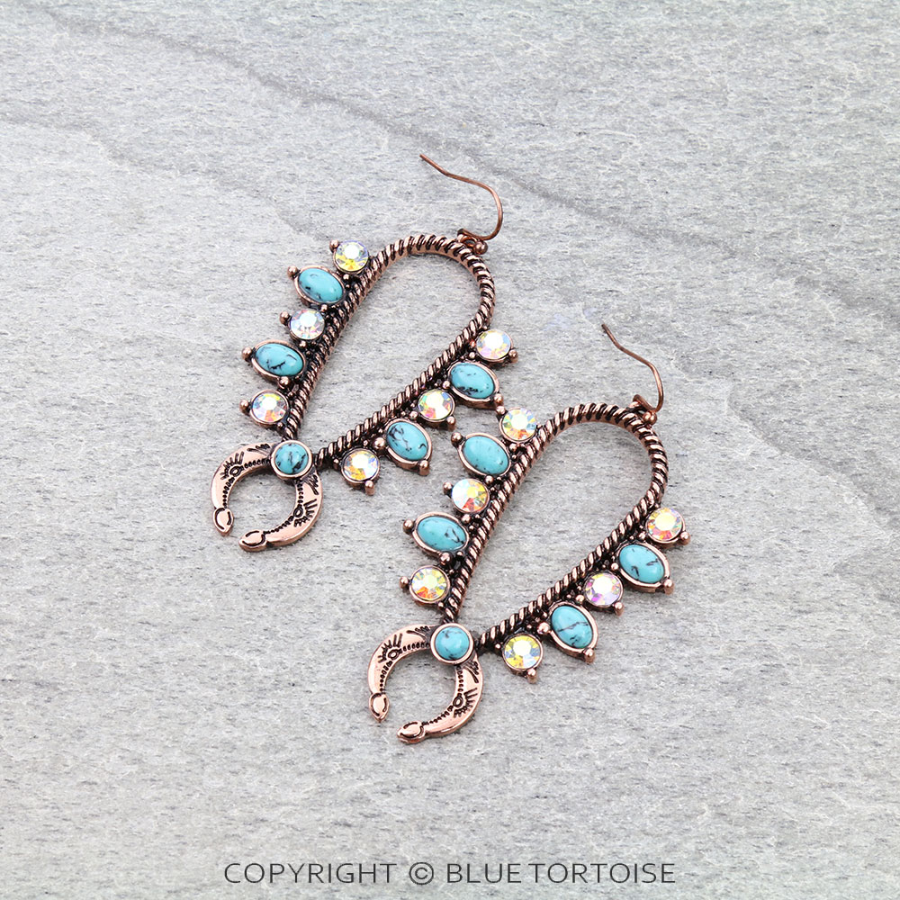 Western Squash Blossom Dangle Earrings