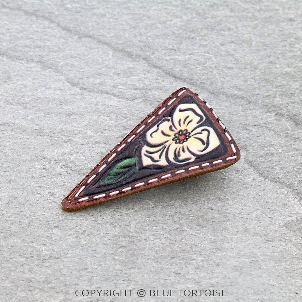 Flower Leather Hair Clip